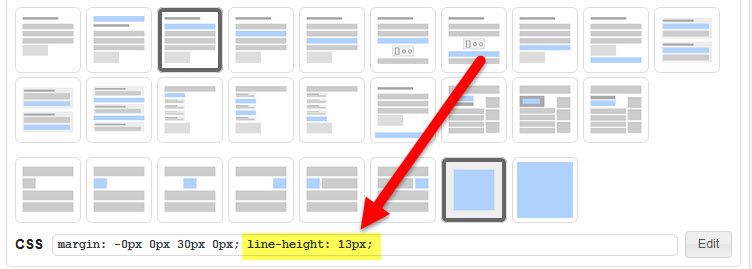 Custom CSS for line height change to Add Inserter settings