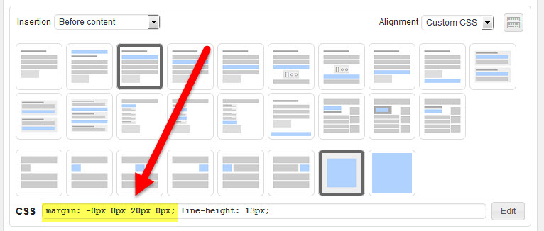 Custom CSS with only margin changes for FTC disclosure