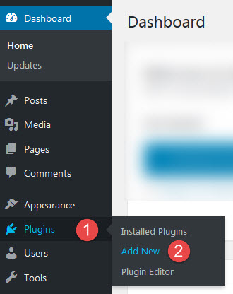 Add new plugin in WordPress dashboard