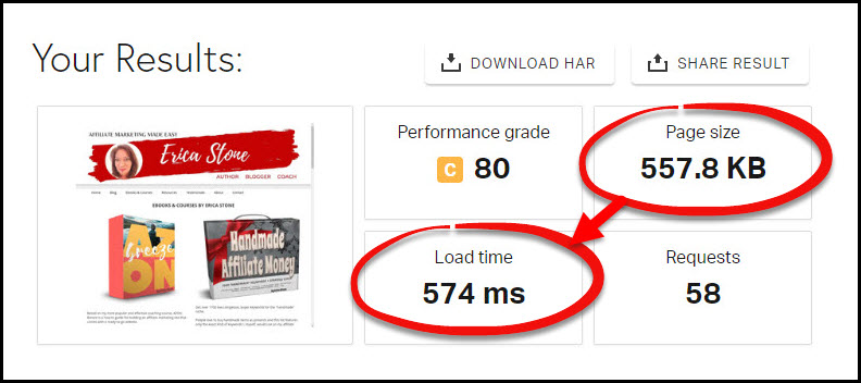 Pingdom Page Size and Load Time After Resizing and NextGen Images