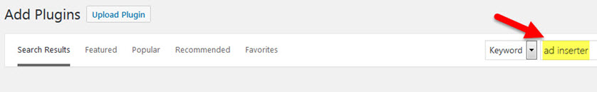 WordPress search for new plugin