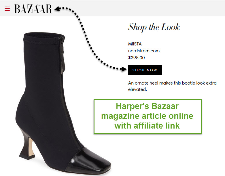 harpers bazaar article with affiliate link