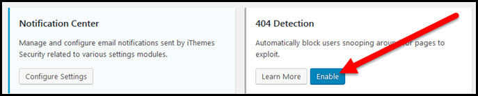 404 detection enable button