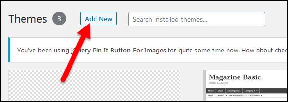 add new theme button