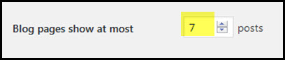 blog pages show at most setting in wordpress
