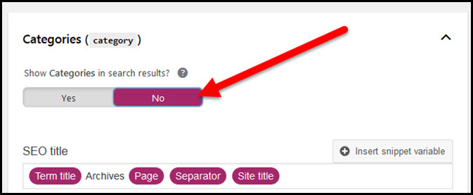 category taxonomy setting