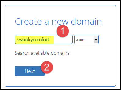 choose your bluehost domain name