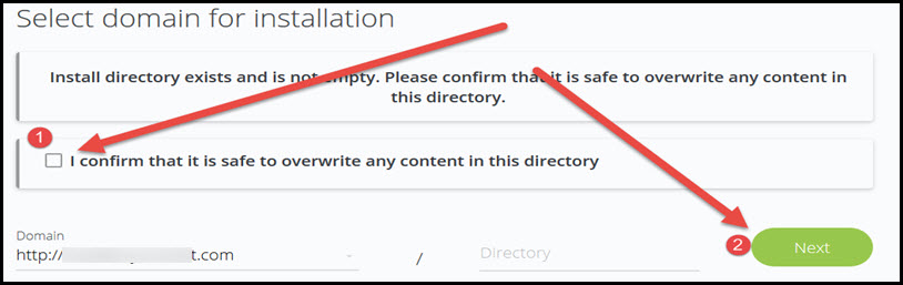 confirm wordpress installation links