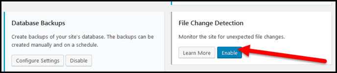 file change detection enable button