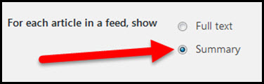 for each article in a feed show setting in wordpress