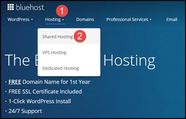 get bluehost shared hosting
