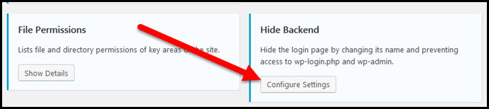 hide backend configure settings button