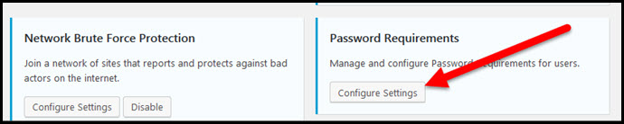 password requirements configure settings button