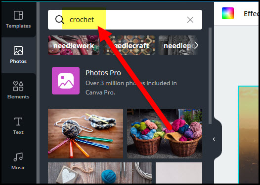 photo search on canva