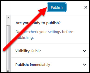 publish confirmation button