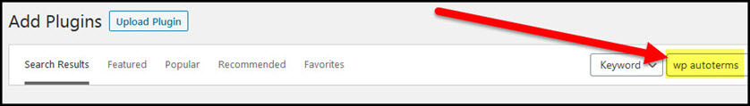search for wp autoterms plugin