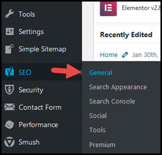 seo general options in wordpress