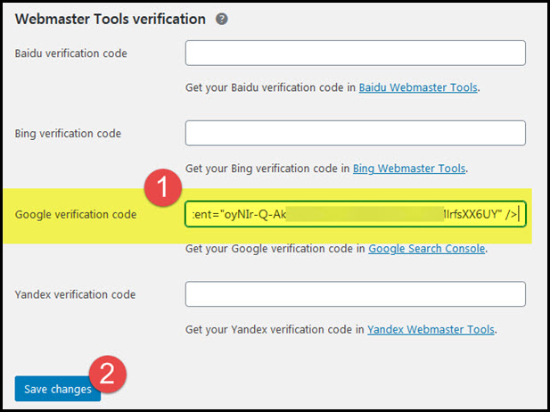 seo webmaster tools verification