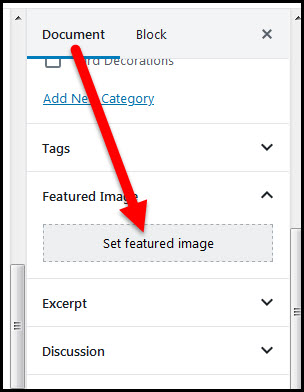 set featured image button