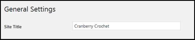 site title in wordpress settings