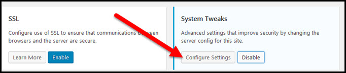 system tweaks configure settings button