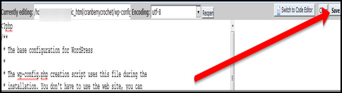 text editor save button