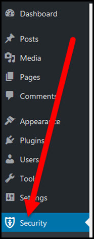 wordpress dashboard security tab