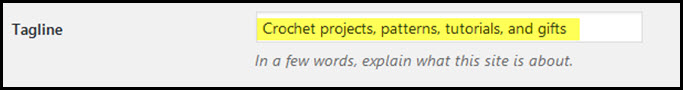 wordpress tagline setting