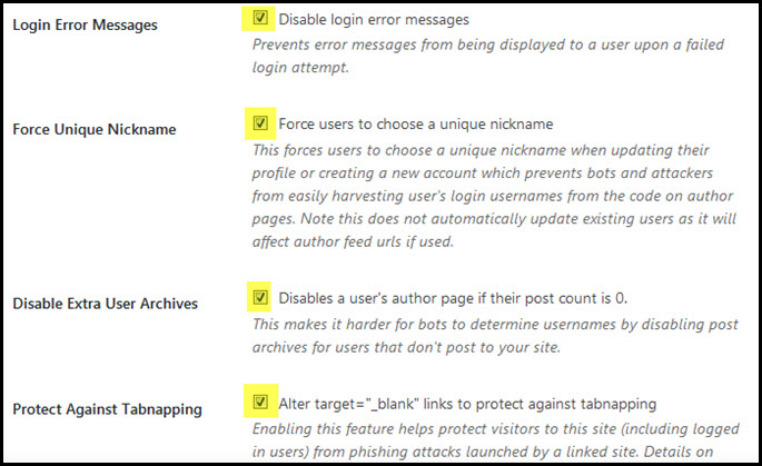 wordpress tweaks login settings