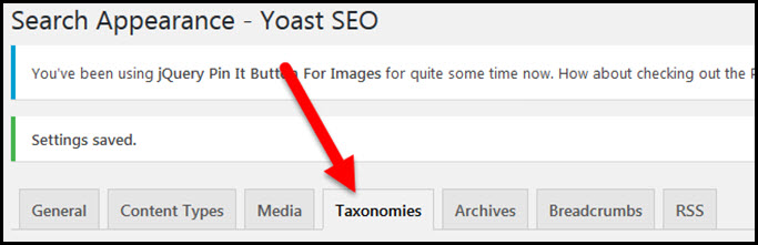 yoast seo taxonomies settings