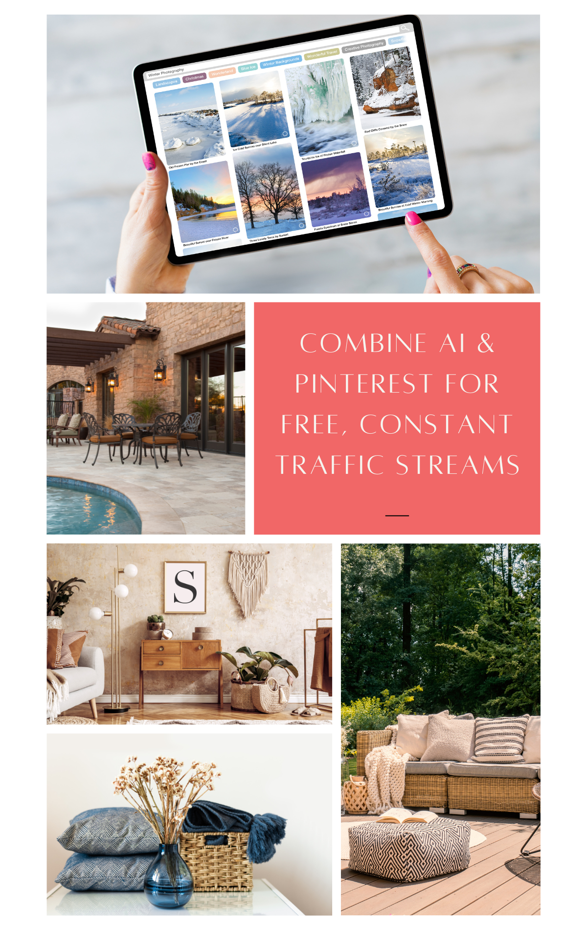collage of niche topic ideas for Pinterest