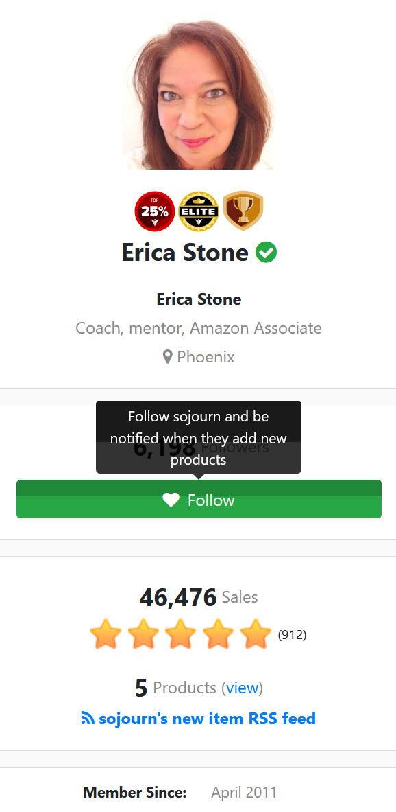 erica stone ratings score from warriorplus