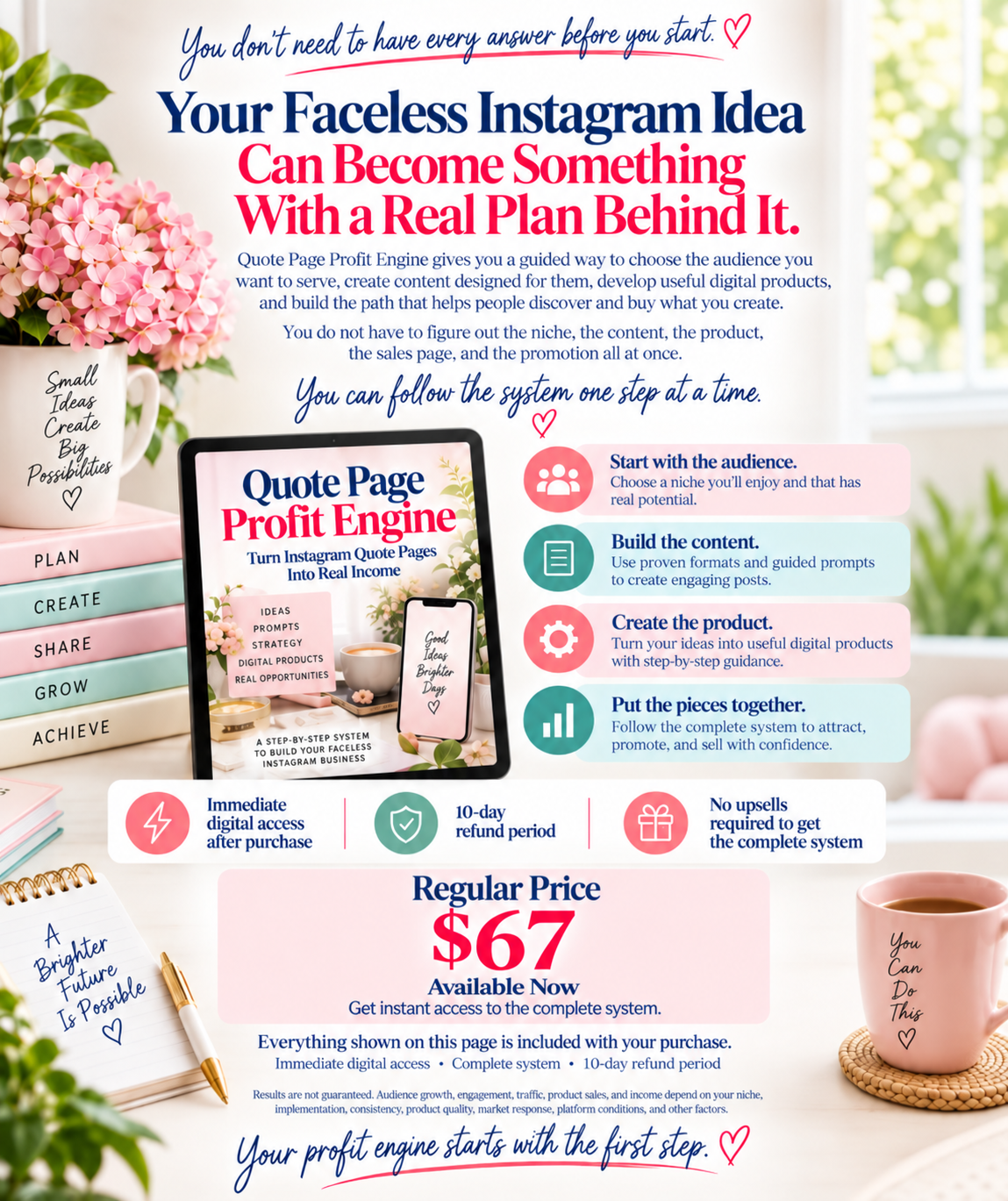 faceless instagram with a real plan behind it